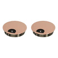 2 Pack Desk Grommet 3-1/8 Inch 80mm, Zinc Alloy Computer Desk Wire Hole Cover, Office Desktop Cord Cable Hole Metal Ring, Red Bronze