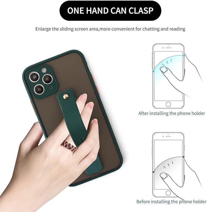 Removable and Reusable Cell Phone Grip Strap, Yetaida Telescopic Finger Kickstand Bracket Universal Silicone Phone Holder Stand and Portable Finger Loop for Most Smartphones Case (Pink)