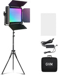 GVM Upgraded 60W RGB LED Video Light with Stand Kit, 880 Photography Lighting with Bluetooth Control, Studio Light with 18 Lighting Scenes, led Panel Lights for Video Recording, 8700lux/0.5m