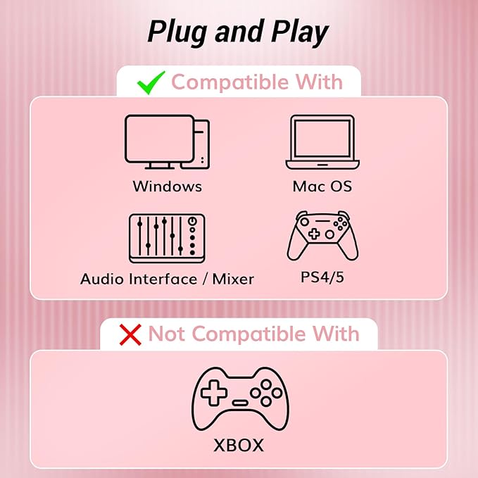 TONOR Dynamic Microphone, XLR/USB Microphone for Podcast, Recording, Streaming, Gaming, XLR Cardioid Studio Mic with Quick Mute, 3.5mm Headphone Jack, Volume Control, Mic with Boom Arm, Pink, TD510+