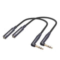 HUAELU 2Pack 1FT Right Angle Audio Cable, Male to Female, 6.35mm TRS Stereo to 1/4 Female Stereo Headphone Guitar Extension Cable Cord for Amplifiers