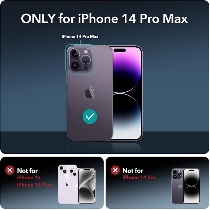 ESR for iPhone 14 Pro Max Screen Protector Set, 3 Tempered-Glass Screen Protectors and 1 Set of Camera Lens Protectors, Smooth Rounded Edges, Full-Coverage Military-Grade Protection, Scratch Resistant