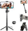 Retractable Mini Tripod for Cell Phone, Portable Selfie Stick Travel Phone Tripod with Remote Control Cell Phone Holder, Sturdy & Stable Adjustable Multi-Angle Shot Selfie Stick for Video Recording