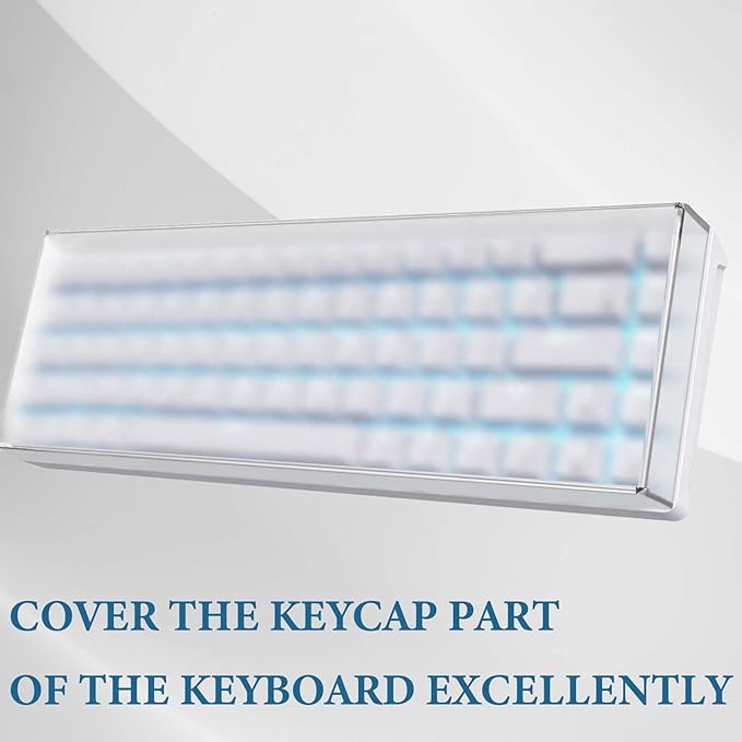 GEEKRIA 65% Keyboard Dust Cover, Acrylic Dust Cover for 68 Key Computer Mechanical Keyboard, Compatible with RK Royal KLUDGE RK68, Keychron K6, K6 Pro, Corsair K65 PRO Mini (Frosted)