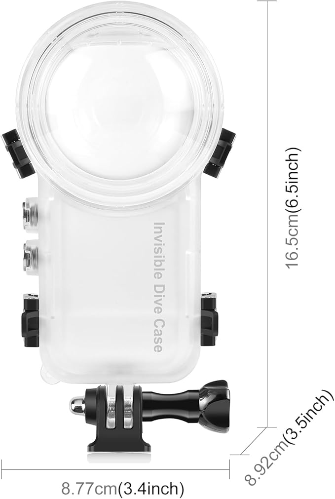 PULUZ 50m/164ft Invisible Dive Case for Insta360 X4 Underwater Waterproof Diving Housing Cover Protective PC Sealed Shell Photography Housings with Bracket Action Camera Accessories