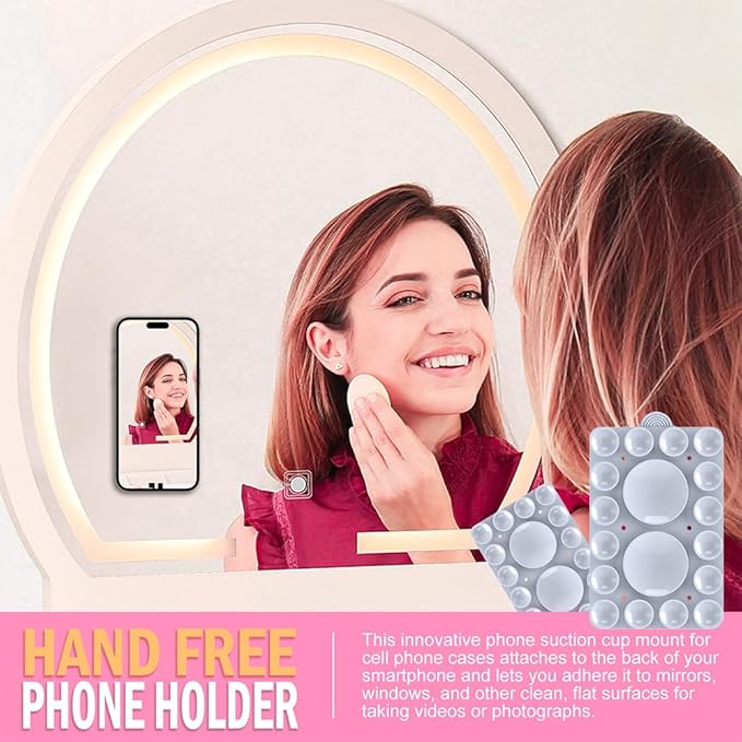 ZYCCER Double Sided Silicone Suction Phone Holder Mount,Compatible with iPhone and Android Cases Hands-Free Mirror Shower Phone Mount Strong Grip Holder (Light Blue, Double Sided 2PCS)