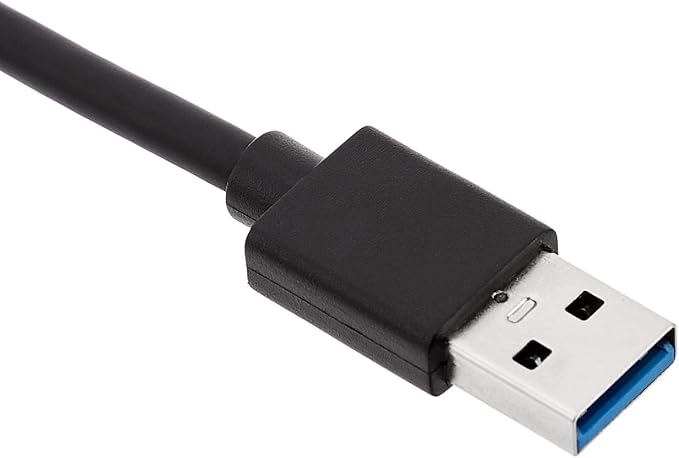 Amazon Basics 4-Port Adapter With 3 USB 3.0 USB-A Ports & 1 RJ45 Gigabit Ethernet Port, Black