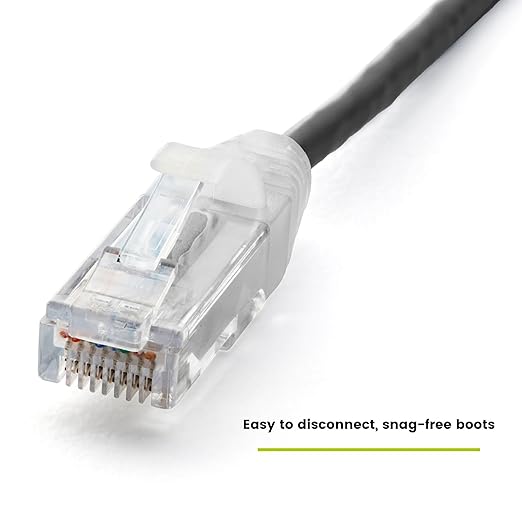 TRUECABLE Cat6 Component Rated Patch Cable, Unshielded (U/UTP), 6in, Black, 28AWG Solid Copper, Snagless 10G High-Speed Ethernet Cable, PoE++ 4PPoE 100W, UL Listed, RoHS-3, 1 Pack