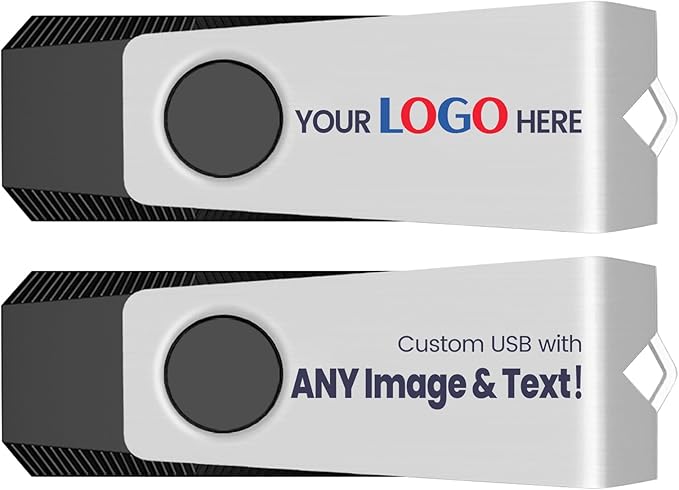 Customizable Flash Drives 8GB, Wooolken Personalized USB 2.0 Drive 10/20/50/100 Pack, Custom Thumb Drive Engraved Logo USB Drive (Mixcolors)