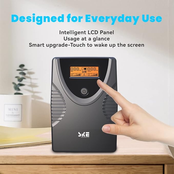 Ups Battery Backup and Surge Protector 425VA/240W,Computer Uninterruptible Power Supply Units,Battery Backup Intelligent LCD,SKE Back UPS,Uninterruptible Power Supply,Battery Backup for Computer SKE
