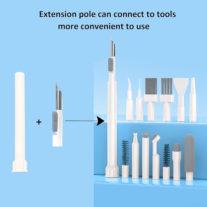 32 in 1 Multi-Functional Cleaning Kit for Electronics Devices, Mobile Phones, Computer, Monitor, Earbuds, Headphones, Laptop, Camera, Lens Portable White Electronic Cleaning Kit (Black)
