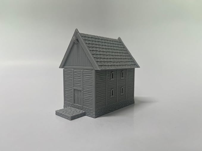 Paintable Tabletop Miniature Little Town Building Terrains Compatible with RPG War Games - 18mm Scale Dioramas Building Set Scenery with Medieval Architecture Style by HAUTICO (HVillageHouses4-1)