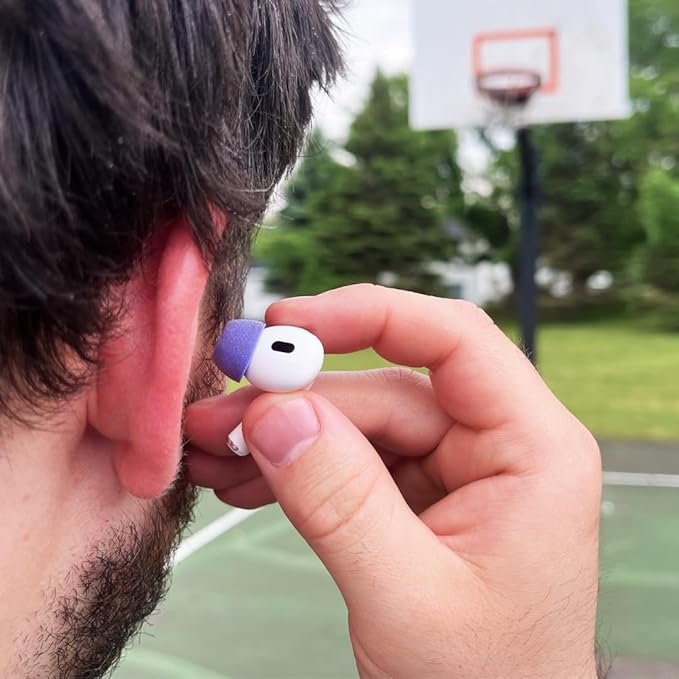 Comply Memory Foam Replacement Earbud Tips for Apple AirPods Pro 1 & 2 | Ultimate Comfort, Secure Fit, Superior Noise Isolation | Anti Slip, Prevent from Falling Out | Blue, Large (3 Pairs)