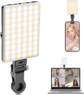 TONEOF Portable Selfie Light,Rechargable 60 LED PhoneLight with Clip & Double 1/4" Screw Hole,2500k-9000K Dimmable for iPhone,Android,Laptop,Tablet,Selfie/Video Conference