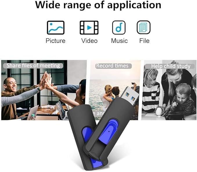 JUANWE 64GB Flash Drive 10 Pack USB Flash Drive Glide Pen Drive Large Capacity Thumb Drive High Speed USB Memory Stick with Easy Carry Lanyard-Hole Portable Jump Drive for PC Car Smart TV