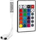 RGBZONE Mini 4 PIN LED Controller, 24 Keys IR Wireless Remote Control, DC 5V-24V RGB LED Light Strips Controller for SMD 3528 5050 5630 Light Strips