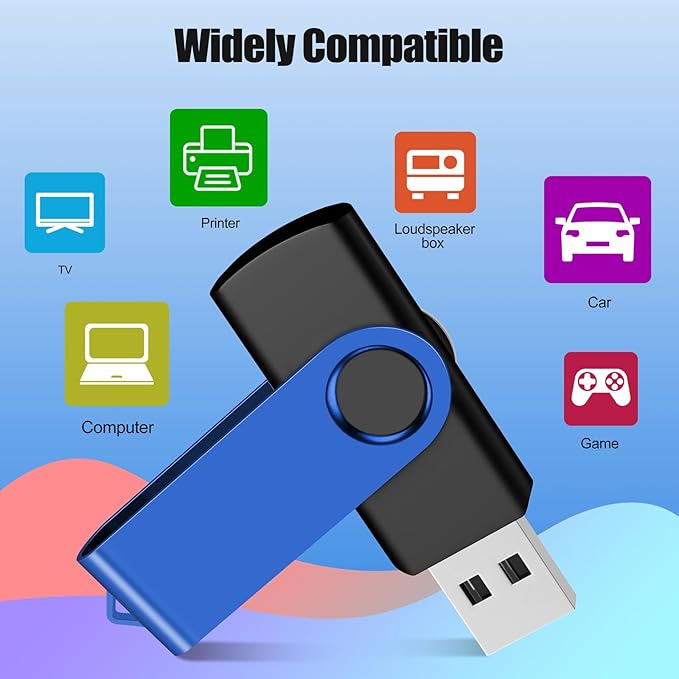 EASTBULL Flash Drive Bulk 2GB USB 50 Pack with Lanyards USB 2.0 Thumb Drive Bulk Memory Stick Swivel Pen Drive for Storage and Backup 2 GB 50 Pack, Blue
