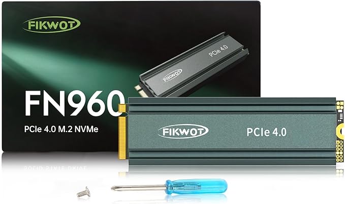 FN960 1TB M.2 2280 PCIe Gen4 x4 NVMe 1.4 Internal Solid State Drive with Heatsink - Speeds up to 5,000MB/s, Dynamic SLC Cache, Internal SSD