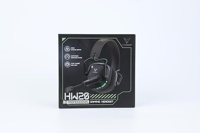 Wireless Gaming Headset for PC, PS5, PS4, Mac, Switch, 2.4GHz USB Dongle Headphones with Mic, Bluetooth 5.4, 50mm Driver, Stereo Sound, Cool Lighting, 50H Battery-Black/Green
