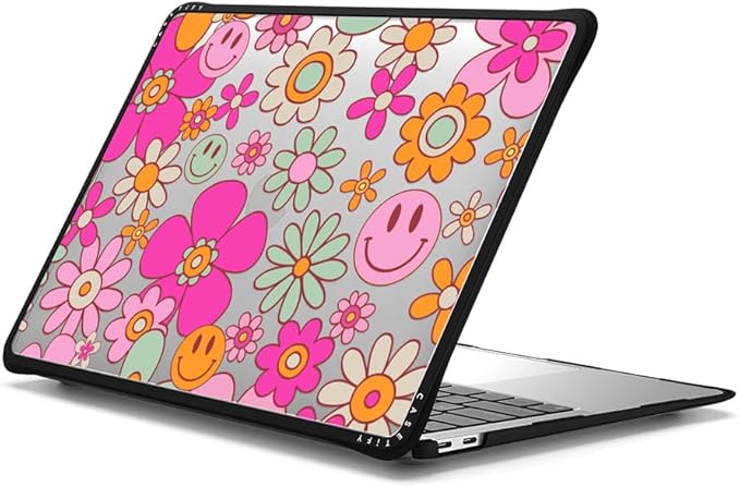 CASETiFY Impact MacBook Air 13" (M1/Intel) Case [Cushioned Impact Corners/Scratch-Resistant/Anti-Slip Grip] - Groovy Clear - Clear Black