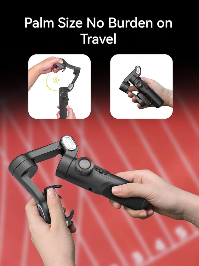 Gimbal Stabilizer for Smartphone with AI Tracking Sensor, Gimbal with Focus Wheel for Phone/Android, Phone Stabilizer with 7.0 Anti-Shake for Video Recording-Smart XE AI