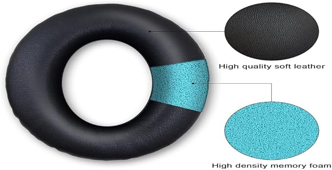 Replacement Ear Pads for Bose QuietComfort 15(qc15/QC15)/25/AE/AE2, Headphone Ear Covers, High Density Memory Cotton, Soft Leather, Adaptive Noise Isolation Headphones Pads Cushions-Black