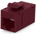 Everest Cat6 RJ45 Keystone Coupler (24-Pack) in Red - RJ45 Coupler - Cat 6 Couplers - Female to Female Cat6 Keystone Jacks - Ethernet Couplers - Ethernet Cable Extender