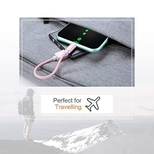 CableCreation USB A to Lightning Cable 6inch, Short iPhone Charging Data Sync Cord [MFi Certified] for iPhone 14/14 Pro, AirPods Pro, iPad, 0.15M, Pink