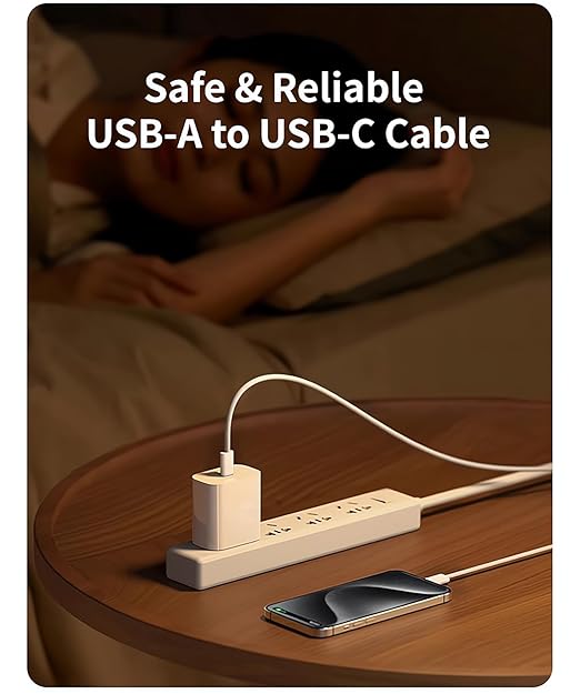Woven TV Remote USB C Charger Cable for Apple TV Remote 3rd Gen/4th Gen, Siri Remote 3rd Gen, [MFi Certified] USB A to USB-C Cord Fast Charging for Apple/Samsung Smart TV Remote Control - White