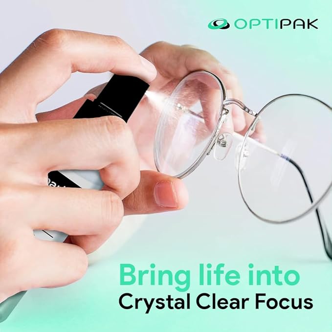 Sparkle Anti-Reflective Lens Cleaner Spray kit | (2) 1oz Glasses Cleaner Spray + (2) Microfiber Cloth for Eyeglasses, Sunglasses, Lenses, Screens and Camera Cleaning Kit (4 Piece Set)