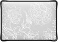 CASETiFY Impact MacBook Air 13" (M1/Intel) Case [Cushioned Impact Corners/Scratch-Resistant/Anti-Slip Grip] - White line Art Flowers - Clear Black