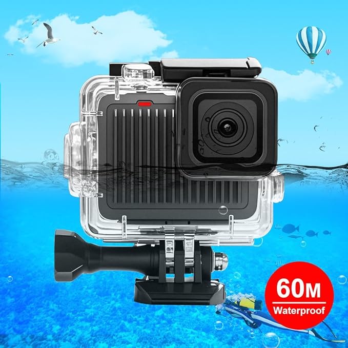 PULUZ 196FT/60M Waterproof Housing Case for GoPro Hero 4K, Protective Underwater Dive Housing Shell with Mount & Screw Accessories for Go Pro Hero 4K 2024 Action Camera