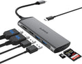 USB C Docking Station Dual Monitor, 7-in-1 Laptop Dock with 2 HDMI,100W PD, USB 3.0, SD/TF Card Reader Ports, Laptop Docking Station for Dell, HP, Lenovo, Surface and More