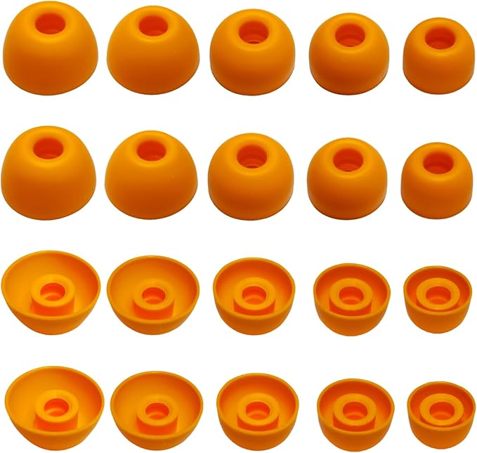 Silicone Earbuds Tips for Powerbeats Pro2 Replacement Ear Tips 10 Pairs XL/L/M/S/XS - Compatible with Beats Studio Buds/Beats Fit Pro/Solo Buds, Orange