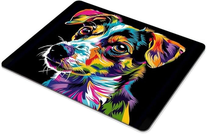 Square Mouse Pad Colorful Dog Portrait-5,Gaming Mouse Pads for Desk,Soft Computer Waterproof Non-Slip Mouse Mat