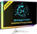 [2-Pack 24 Inch Computer Privacy Screen Filter for 16:9 Monitor, Anti-Blue Light, Anti-UV,Blue Light Blocking Removable Privacy Protector Shield Fits 23.6", 23.8", 24" Monitors