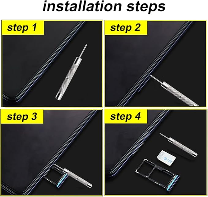 4 Pcs SIM Card Tray Eject Pin Tools Removal Tool Ejector Pin Needle for All Models Compatible with All iPhone, Samsung, HTC, Google, Sony, LG,Huawei Phones