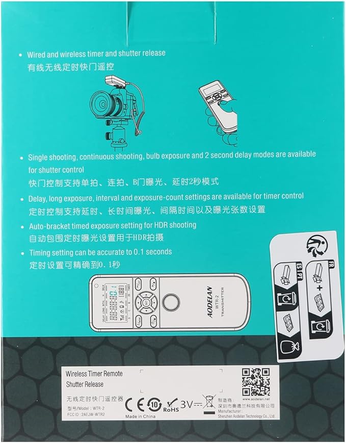 AODELAN Camera Intervalometer Wireless Shutter Release Timer Remote Control for Sony a6400, a7III, a9, a77, a99, A7, A7 II, A7R IV, A7R II,A7RIII, a77II, a6500, a6300; Replace RM-L1AM and RM-SPR1