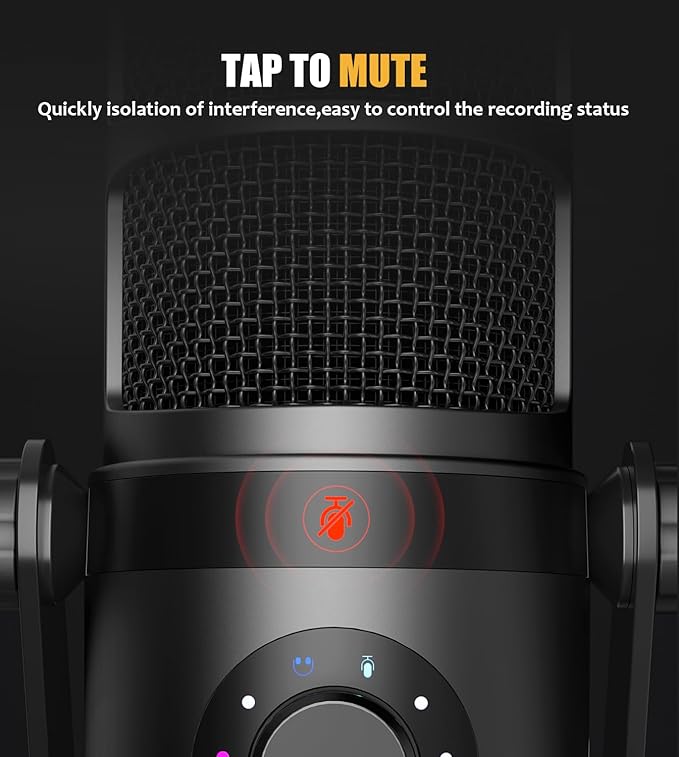 MAONO Dynamic Microphone, USB/XLR Podcast PC Microphone with Software, EQ,Tap-to-Mute, Headphone Jack, Gain Knob & Volume Control, Studio Mic for Broadcast, Recording, Streaming & Gaming (PD400X)