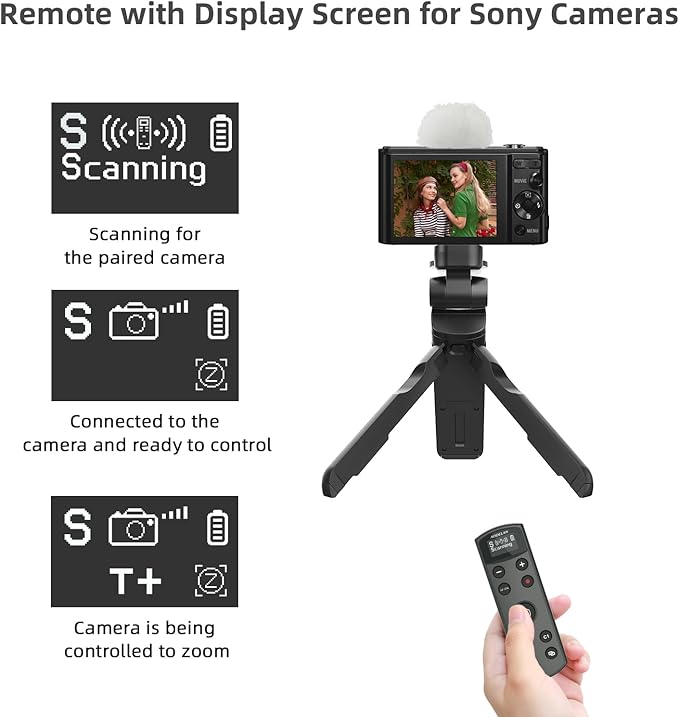 for Sony Camera Wireless Remote Control,Rechargeable Shutter Release with OLED Screen for Sony ZV-1,ZV-E10, A6400, A6700, A7C,A7III,A7IV,RX100 VII, DSC-RX0 II,DSC-RX100 VII, Replace RMT-P1BT