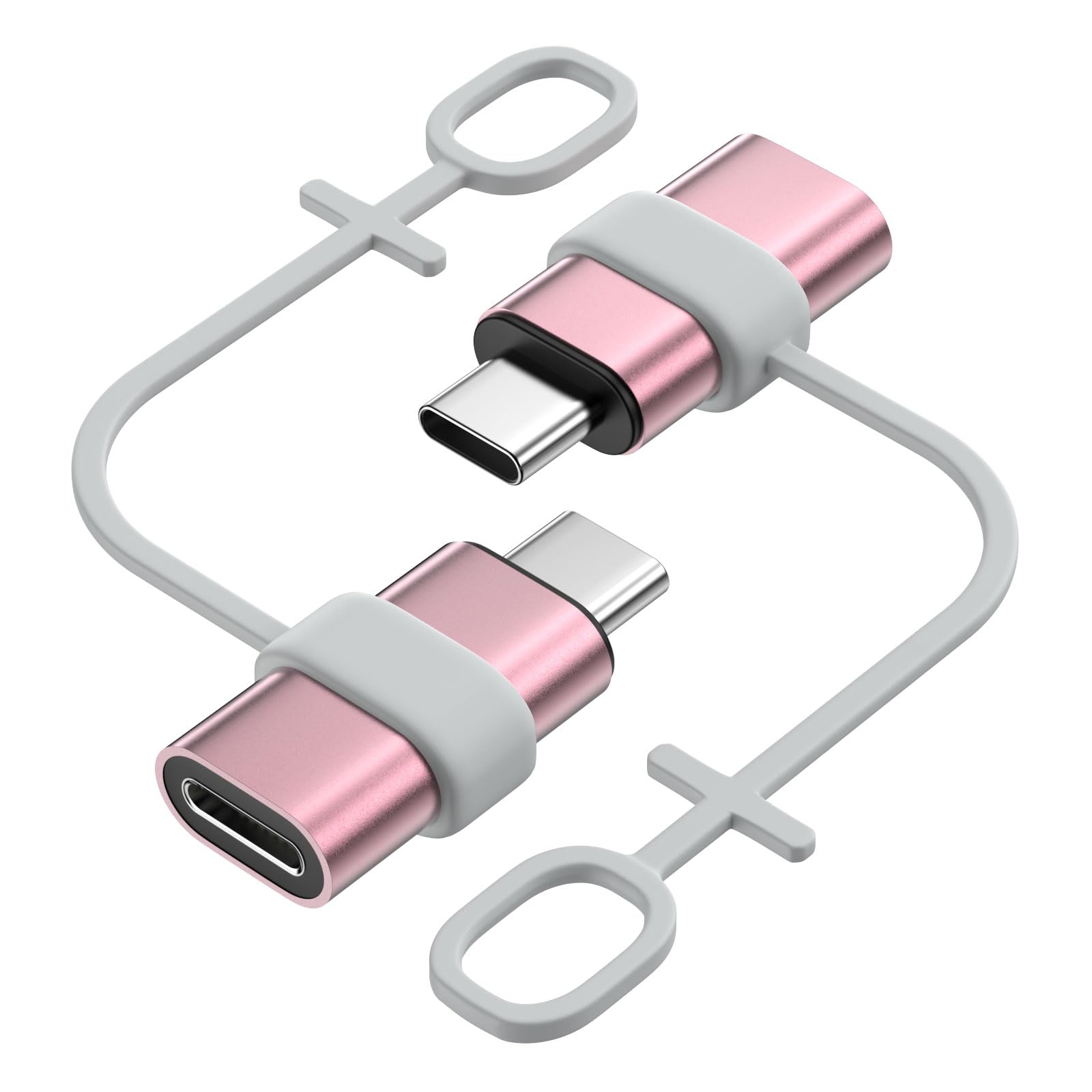 MoKo Lightning to USB C Adapter 2Pack, NOT for Lightning Earbuds/Headphones/OTG, USB-C to Lightning Adapter for iPhone Air 17 16 15 Pro Max Plus,iPad Pro/Air,Galaxy,ONLY for Charging/Data Sync, Pink