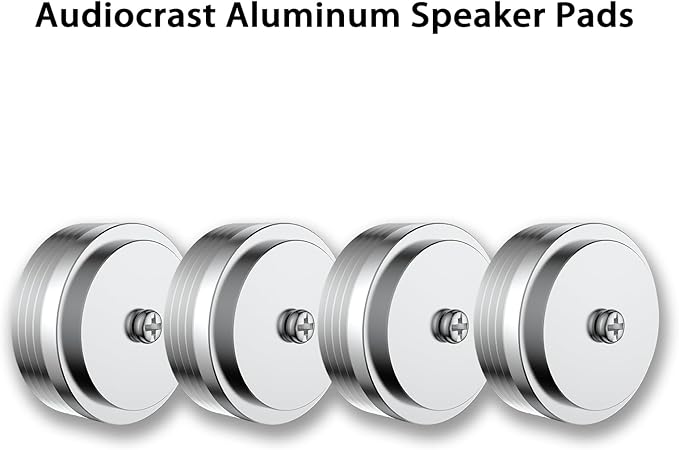 Audiocrast IF3917S HiFi Speaker Isolation Feet Pads 4PCs Aluminum 39x17mm Silver Speaker Shock Absorber Vibration Dampener Floor Protector for Audio Speaker Subwoofer CD DVD Amplifier Turntable DAC