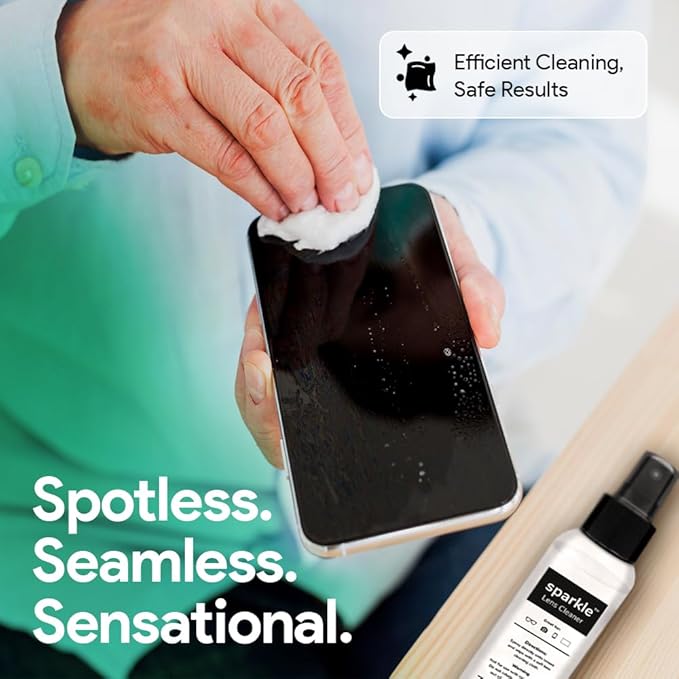 Sparkle Anti-Reflective Lens Cleaner Spray kit | (2) 1oz Glasses Cleaner Spray + (2) Microfiber Cloth for Eyeglasses, Sunglasses, Lenses, Screens and Camera Cleaning Kit (4 Piece Set)