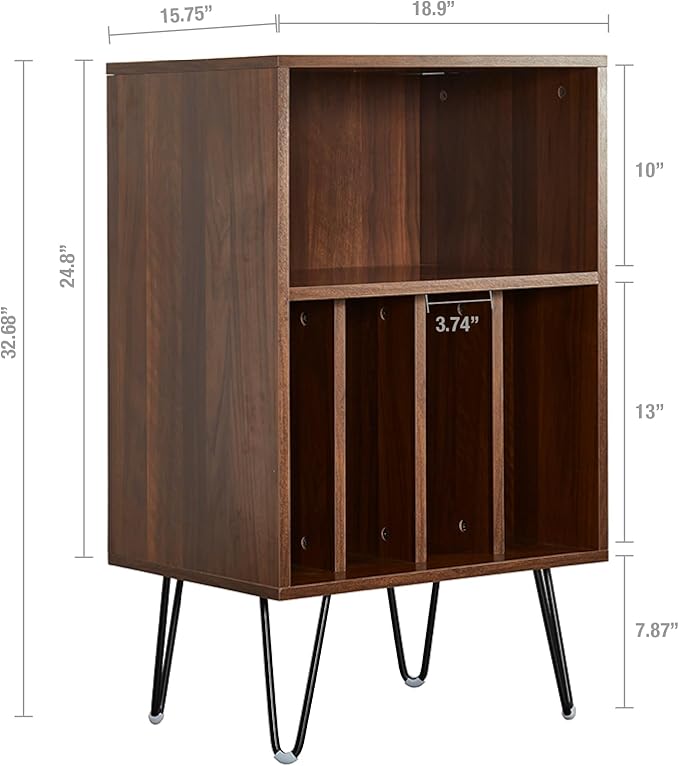 Arkrocket Huygens High Fidelity Bluetooth Record Player with Built-in Speakers Belt Drive Vinyl Turntable with Moving Magnet Cartridge, Bluetooth Input Output and Aux-in (Huygens Walnut + Audio Rack)