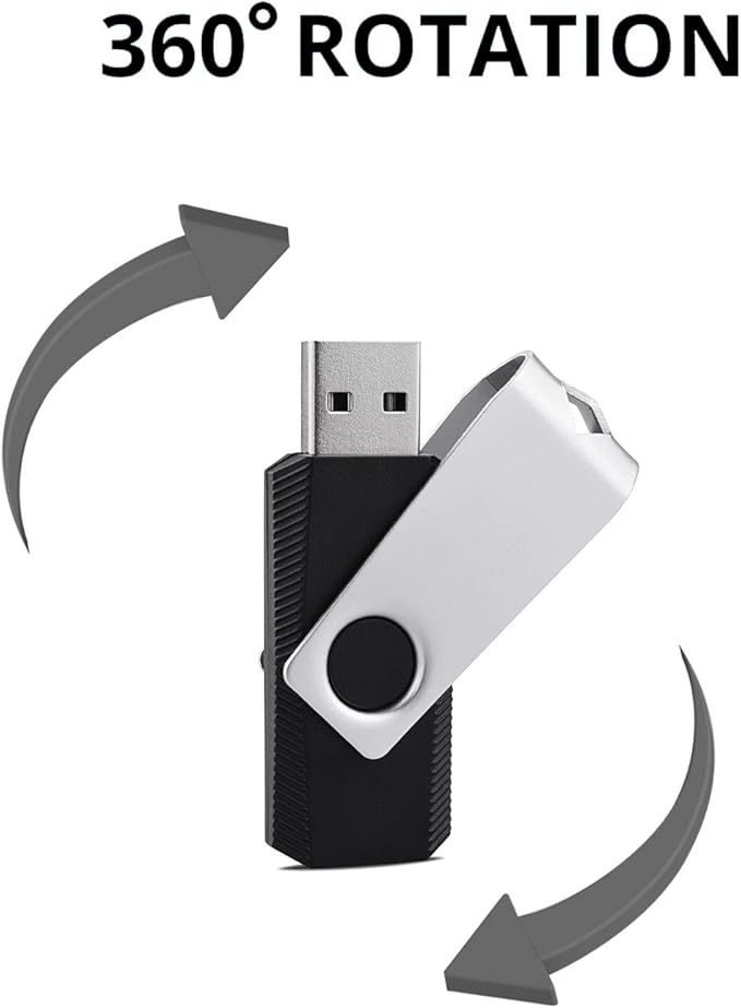 KEXIN 16GB USB Flash Drive Bulk 100 Pack 16G Thumb Drive Swivel Drive USB 2.0,Black,16GB 100 Pack