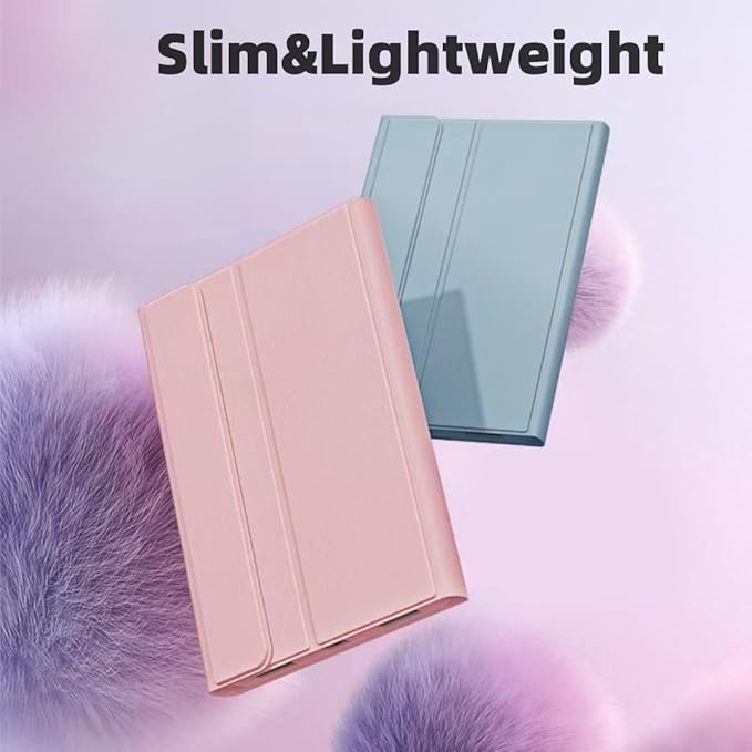 Keyboard Case for Galaxy Tab S6 Lite 10.4 Inch 2024/2022/2020, Slim Lightweight 7 Color Rainbow Backlight Detachable Magnetic Bluetooth Keyboard Cover with S Pen Holder,Pink
