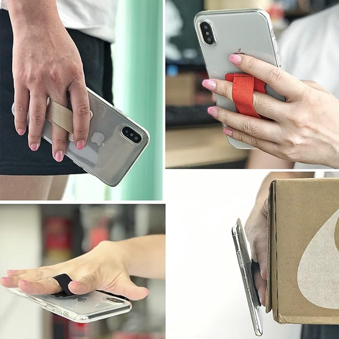 Universal Phone Grip for Smartphones - Phone Holder for Hand for Back of Phone - Wireless Charging Compatible (DeepPurple) - 2Pack