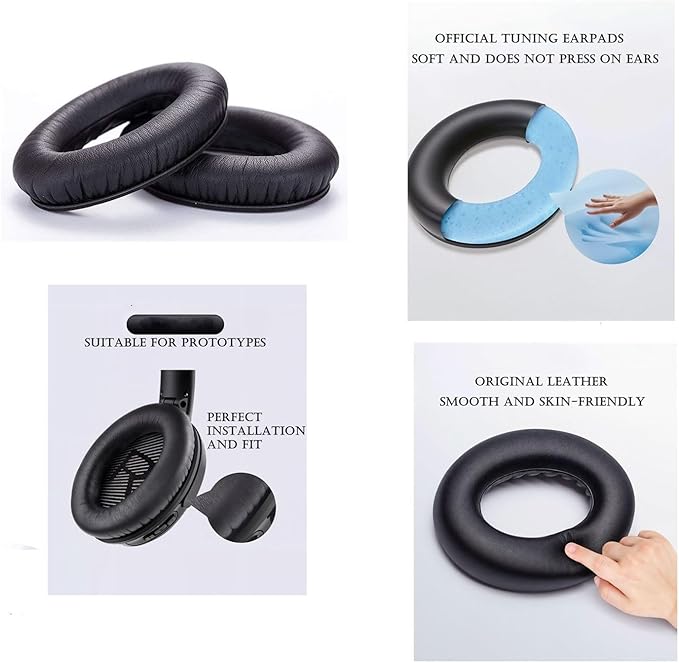 Headphones Replacement Ear Pads,Compatible for Bose Quietcomfort QC15 QC25 QC35 35 ii-(Black Floral)