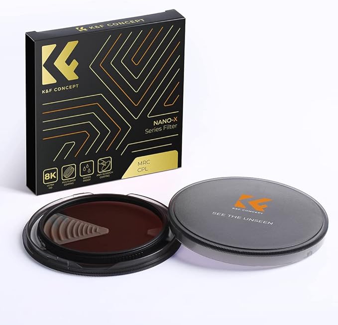 K&F CONCEPT 105mm Circular Polarizers Filter Polarizing Filter 28 Multi-Layer Coated Super Slim High Definition CPL Lens Filter (Nano-X Series)