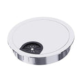 Desk Grommet 2 Inch 50mm, Zinc Alloy Computer Desk Wire Hole Cover, Office Desktop Cord Cable Hole Metal Ring, Bright Silver